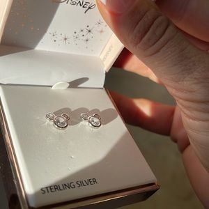 Nwt Disney sterling Mickey cz earrings